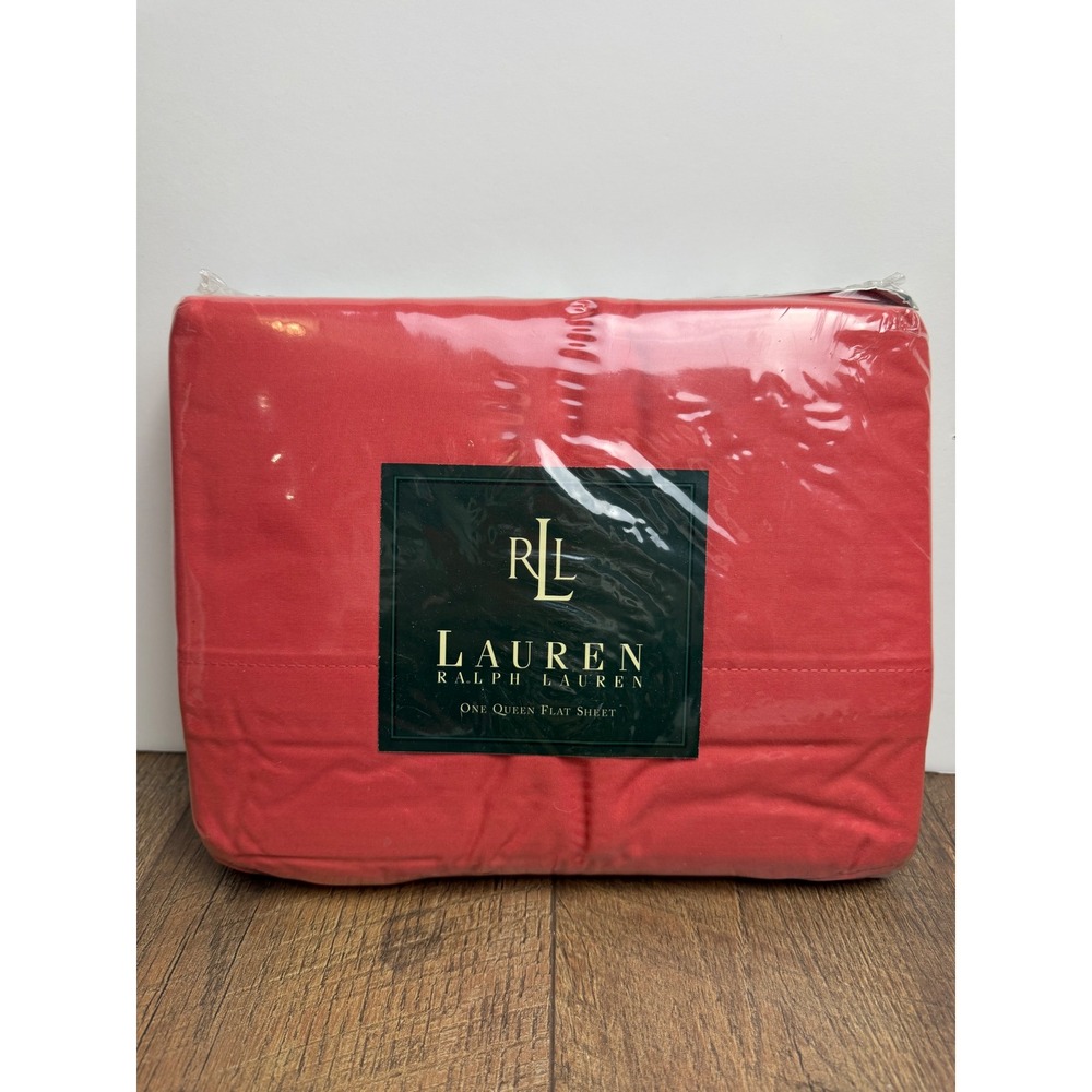 Ralph Lauren Flat Sheet Queen Melon Red